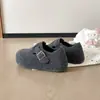 Nuevos Zapatos Birkenstock 2025 de Estilo Cálido con Forro de Felpa que Aumentan la Altura para Mujer, Zapatos de Cubierta Completa Individuales, Zapatos para Mujer con Punta Grande, Zapatos Slip-On de Punta Redonda