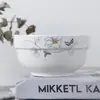 Tigela de borda protetora de 6 polegadas nova cerâmica de osso fino tigela para macarrão instantâneo tigela de arroz doméstica amarrada com presente promocional para promoção no local LOGOTIPO personalizável