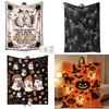 2026 Nueva Manta de Franela de Calabaza Fantasma Tema Personalizado de Halloween Manta para Sofá Manta Retro 3D