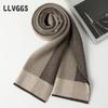 Bufanda de Cachemir para Hombre para Viajes de Negocios, Moda Casual, Sencilla y Moderna, Bufanda Larga de Punto Cálida para Otoño e Invierno, Cómoda