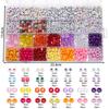 Kit de cuentas con alfabeto de 28 cuadrículas de 6 x 9 agujeros grandes para hacer collares y pulseras de cuentas hechas a mano para niños