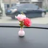 Internet Celebrant Fresh Vaso Flor Casa de Bonecas Mini Simulação Interior Do Carro Console Central Decoração Enfeites de Carro Espelho Cruzado