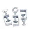 Grampo de fixação galvanizado de ferro tipo grampo de tigre braçadeira de tubo quadrado em forma de U em forma de C fixador de aperto manual com parafuso de olhal braçadeira de fixação clip