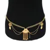 Cadena de Cintura con Escudo Bohemio Transfronteriza Europea y Americana para Mujer Accesorio de Cintura con Borla Metal Punk de Moda Genial Cinturón