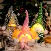 Floresta de Natal Transfronteiriça Velhinho com Luz Perna Pendurada Pingente Chapéu de Tricô Sentado Boneca Sem Rosto Pano Pendurado Simples
