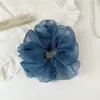 Diadema elástica de organza con estampado de leopardo, Diadema para coleta delicada y esponjosa, Cuerda elástica para el pelo con estampado estilo perezoso