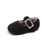 Zapatos Peludos para Niños 2026 Otoño/Invierno Nuevo Estilo Niña Pequeña Más Terciopelo Cálidos Zapatos de Algodón Estilo Coreano Mocasines para Niña Pequeña Venta al por Mayor