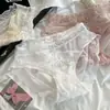 Mensageiro do Coração~ Calcinha de Renda Bordada Tridimensional Estilo Francês para Mulheres, Fina e Respirável, Forro 100% Algodão, Tanga Sexy Feminina