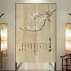 Cortina de Puerta Retro China Estilo Zen Tela Cortina Parasol Dormitorio Sala de Té Cortina de Tela Divisoria Estilo Antiguo Baño Cortina Media