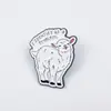 Broche de Broche de Animal Cartoon Personalizado Criativo Personalidade Pequeno Animal Desenho Animado Letras Inglesas Pato Sapo Versátil Emblema de Liga