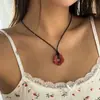 Collar Casual con Colgante de Flor Estilo Pastoral Hilo de Cera para Mujer Joyería Transfronteriza Europea y Americana Collar con Patrón Hueco Estilo Festivo