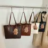 Bolsa Casual de Grande Capacidade para Mulheres 2025 Nova Bolsa Tote para Aula de Estudante Universitário Bolsa Grande Bolsa de Ombro Casual Fashion