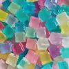 Cubo de Hielo Luminoso de Colores al por mayor acrílico miniatura comida y juego hielo roto falso diy accesorios hechos a mano Cubo de Hielo Cristal