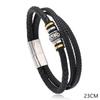 Cross-border europeu e americano novas joias multi-camadas tecido pulseira de couro masculino simples moda ímã fivela pulseira estilo étnico