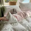 Diseños populares en Xiaohongshu ~ Conjunto de cuatro piezas estampado tipo nube suave estilo Ins para ambiente del hogar, conjunto de tres piezas para uso en dormitorio