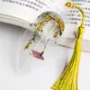 Estilo chino simple artístico exquisito borla hoja marcapáginas clásico estilo antiguo creativo fresco estudiante pequeño regalo