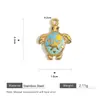 Pérola gota colorida transfronteiriça Europa e Estados Unidos banhado a mar Aço inoxidável a vácuo 18K Pingente DIY Acessórios de pingente