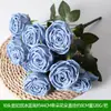 Flores Artificiales Flor Azul Materiales Boda Salón de Bodas Decoración del Hogar Rosas Artificiales Flores Falsas Flores de Plástico Venta al por Mayor
