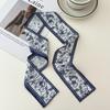Elegante Bufanda Larga de Seda Estilo Coreano para Mujer Versátil Fresco Floral Lazos para el Cabello Accesorio Diadema Cinta Adorno para el Cabello