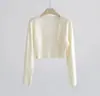 Cárdigan de Seda de Hielo Manga Larga Sin Botones Chal Tejido Camisa Protectora del Sol Ajuste Delgado Ropa de Abrigo Camisa de Aire Acondicionado para Mujer Chaqueta Pequeña con Cuello en V 11364