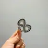 Presilha de metal strass laço alta qualidade tamanho médio para parte de trás da cabeça grampo de cabelo volume de cabelo menos meio rabo de cavalo presilha de cabelo estilo coreano acessório de cabeça