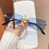 Nuevas Gafas de Sol Cuadradas Sin Marco Sensación Visual de Alta Definición Gafas de Sol Unisex Protección Solar Gafas de Protección Solar Versátiles