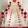 Juego de decoración de pasamanos de escalera para el nuevo hogar de los novios, decoración de boda con personaje "feliz", decoración de pasamanos de escalera de poliéster