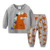 Roupa de Casa Nova Conjunto de Roupa de Casa Infantil Padrão de Dinossauro Roupa Infantil Transfronteiriça Roupa Infantil