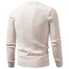 Suéter Henley masculino para outono e inverno, trançado, cor sólida, manga longa, pulôver, casual, slim fit, segunda pele