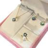 Aretes DIY Colgante Anillo Pulsera Accesorios Dan Tao Aguja de Plata S925 Abulón Bei Bei Set de Cuatro Piezas Azul
