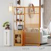 Venta al por mayor Nuevo estilo chino Partición de biombo de entrada Decoración de celosía para sala de estar Bloqueo de entrada de madera maciza estilo japonés para hogar/oficina