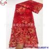 Tejido de Malla Bordada de Doble Color con Perlas Europeas y Americanas Tela de Encaje Transparente Ocasión de Fiesta Vestido de Noche Tejido para Vestido de Boda
