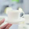 Taza y Platillo de Café Blanco Puro Yuerui Taza y Platillo de Porcelana Blanca Europea Taza para el Té de la Tarde Taza para Té de Flores Taza Británica Hotel Logo Imprimible