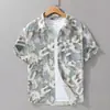 Camisa de Manga Corta Estampada Tie-Dye Estilo Japonés para Hombre, Tendencia de Verano Holgada Casual Juvenil de Alta Gama Elegante