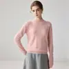 Suéter de cashmere com gola alta, novo estilo de inverno para mulheres, base lisa, justo, macio, de tricô, suéter curto
