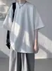Venta Directa de Fábrica Tendencia Nuevo Estilo Artístico Moda Simple Verano Nuevo Manga Corta Textura Waffle Camiseta de Gama Alta para Hombre