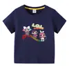 2023 Nueva camiseta de manga corta de verano para niños, estilo coreano, para niños y niñas, de algodón, de media manga.