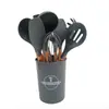 Utensílios de Cozinha de Silicone Atacado Conjunto de 12 Peças Espátula Doméstica Espátula de Cozinha Conjunto de Utensílios de Cozinha de Silicone Utensílios de Cozinha de Silicone Resistentes a Altas Temperaturas