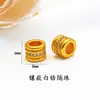 Cuentas Espaciadoras de Oro Arena Vietnamita de Larga Duración Incrustadas con Circonita con Cuentas Espaciadoras Azul Quemado para Pulseras Trenzadas Hechas a Mano y Accesorios de Collar