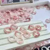 Anel Rosa Flor de Pessegueiro para Meninas, Popular no Xiaohongshu, Anel de Jade de Seda Dourada de Xinjiang, Aventurina, Anel de Jade Verde de Tianshan