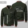 Jaqueta masculina fina de primavera para comércio exterior, transfronteiriça, com logo de carro, casual, com zíper, branca