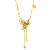 Rueda de la Fortuna En Stock Collar de Mariposa Colorida de Bendición en Plata S925 para Mujer, Nicho de Lujo Ligero con un Toque de Alta Gama, Más Vendido en Múltiples Plataformas, Disponible para Dropshipping