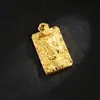 Colar Corda Preta com Pingente Quadrado Meio Rosto de Buda Ksitigarbha Dourado Areia Vietnamita Estilo Chinês Tendência Produto Quente de Venda para Live-Stream Fonte
