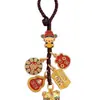 Llavero Colgante Duobao Duofu de Oro Antiguo Colgante del Año Animal Regalos para Hombres y Mujeres Regalos Hechos a Mano