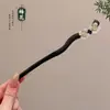 Pente de cabelo de luxo leve estilo antigo para mulheres, de alta qualidade, simples e moderno, de madeira, elegante para Hanfu e cheongsam, acessório de cabelo
