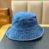 Sombrero de Cubo de Mezclilla con Bordado de Mariposa Estilo Coreano para Mujer, Sombrero Casual de Moda de Verano con Protección Solar