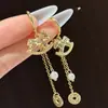 Pendientes Colgantes de Plata Chapada en Oro Real de 18K con Aguja de Plata, Pendientes de Año Nuevo Chino del Zodiaco, Pendientes de Lujo Ligero de Gama Alta para Mujer