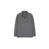 Esencial para Capas de Otoño e Invierno Holgado Perezoso Color Sólido y Rayas de Contraste Lana Cachemira Moda Hombro Caído Cuello Polo Suéter