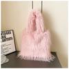 Bolso de felpa para axilas, nuevo estilo de invierno transfronterizo europeo y americano de 2024, bolso esponjoso personalizado de gran capacidad, bolso de hombro de pelo largo para mujer