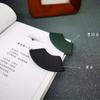 Marcapáginas de cuero en forma de abanico, personalizado, de poliuretano, portátil, con clip para página de libro, para estudiantes, con tapa de esquina y texto imprimible.